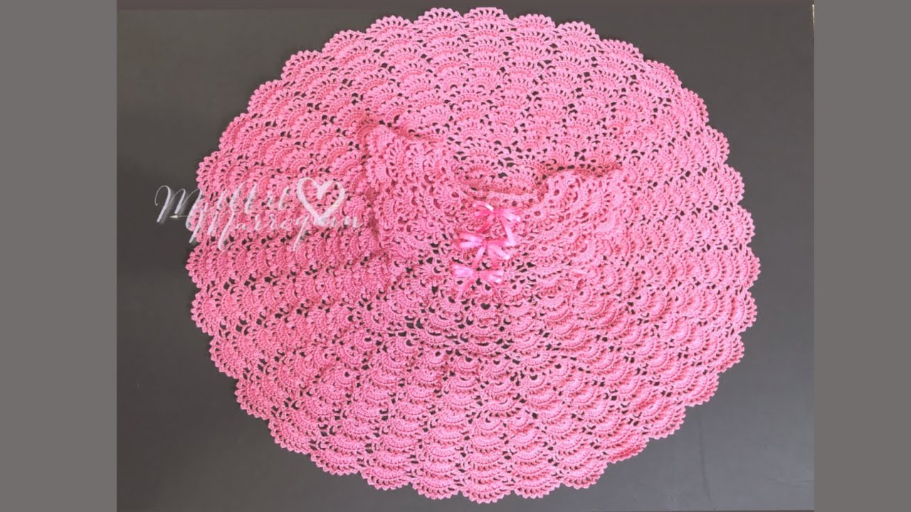 Платье крючком для девочки 9-12 месяцев (Акция cc)