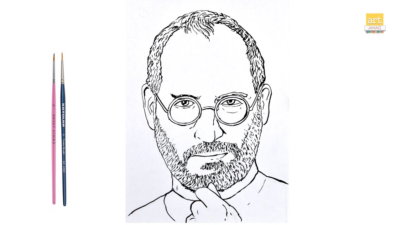 Steve Jobs drawing II How to draw Steve Jobs drawing easy II artjanag   YouTube