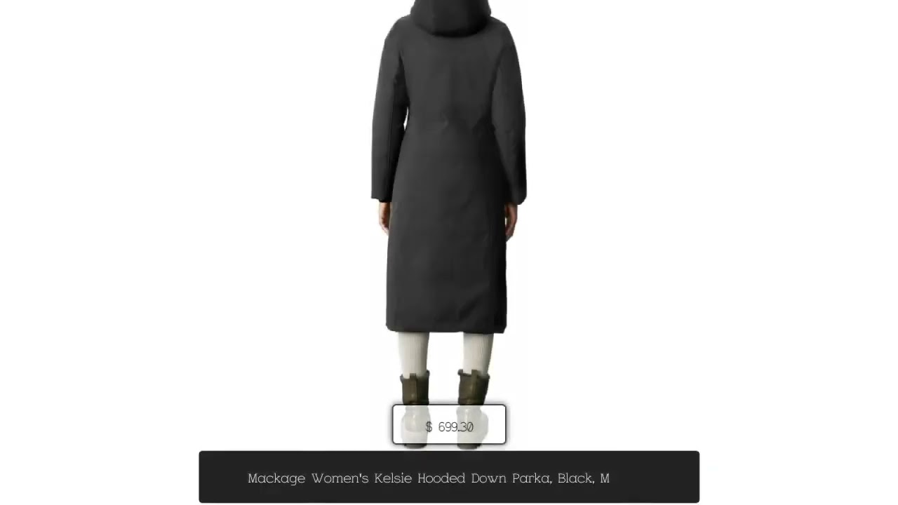 Mackage Women's Kelsie Hooded Down Parka, Black, M