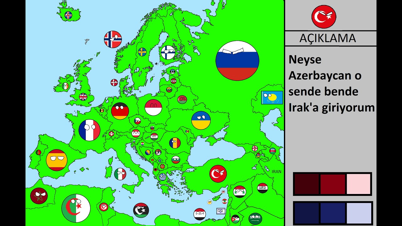 Карта европы с кантриболз