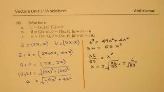 Find Vectors from Sum of Magnitudes MCV4U Unit 1 - EDEXCEL - GCSE