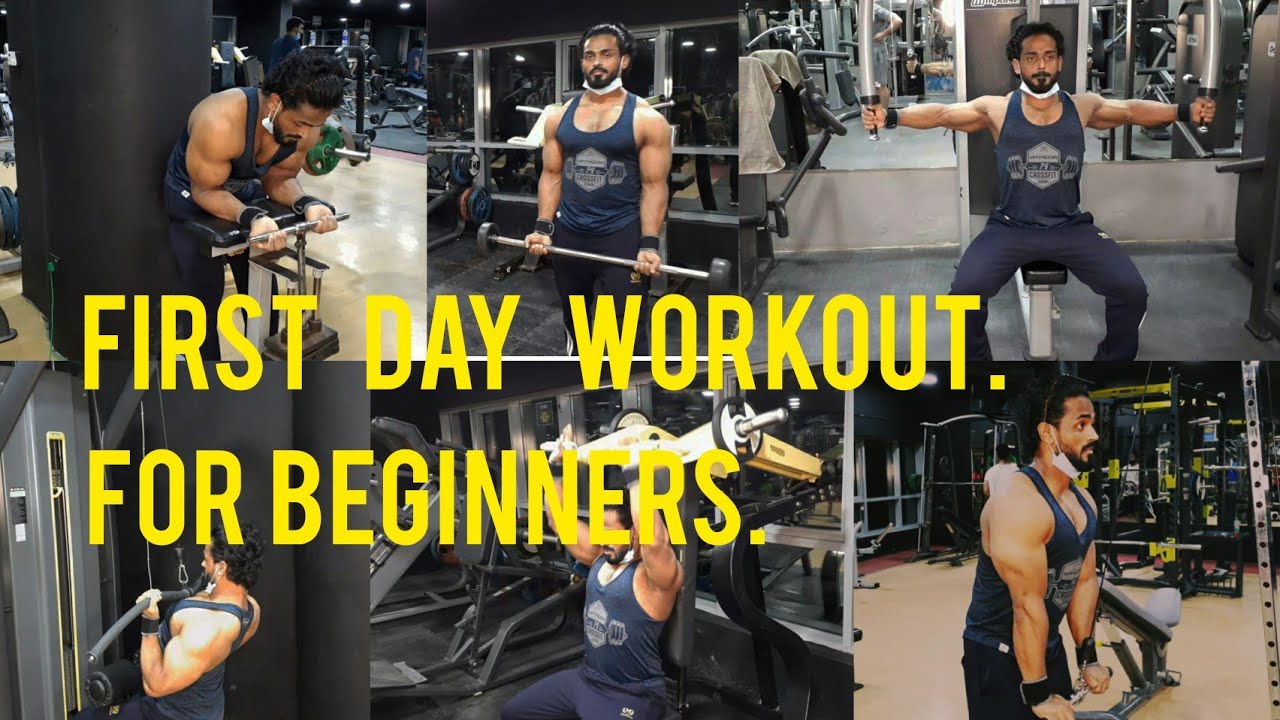 First Day Gym For Beginners Basic Workout Routine (Sets and reps