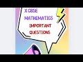 REVISION QUESTIONS FOR X STD CBSE MATHEMATICS BOARD EXAM 2024-2025#boardexams#class#cbse #10th #exam
