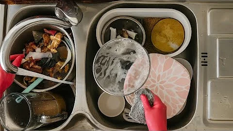 Daily Dishwashing ASMR Routine | Soothing Water Flow & Foam for Sleep & Focus