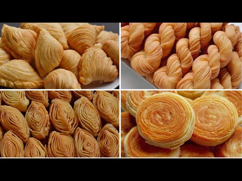 Tanpa Oven | 4 resep puff pastry goreng buatan tangan sederhana & berlapis-lapis | Video Kompilasi