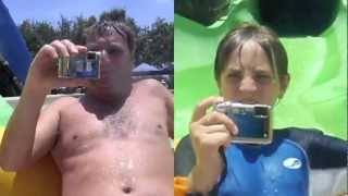Water slide split-screen experiment
