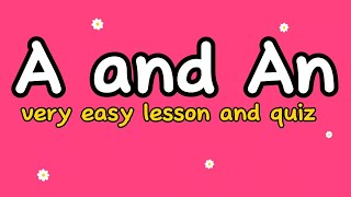 A and AN | GRAMMAR | Easy Lesson for Children | Jolly English