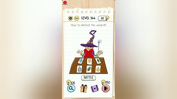 Brain Test Level 144 how to defeat the wizard