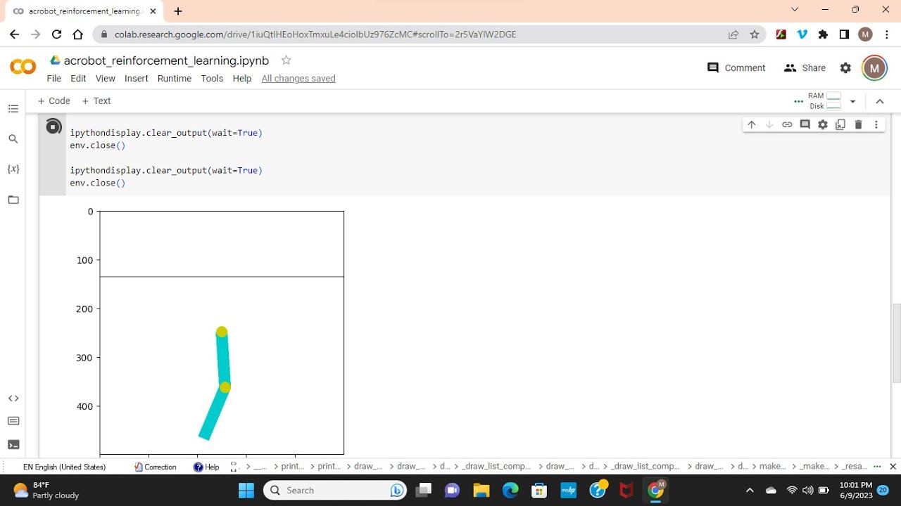 Reinforcement Learning with acrobot from OpenAI gym and visualize it ...