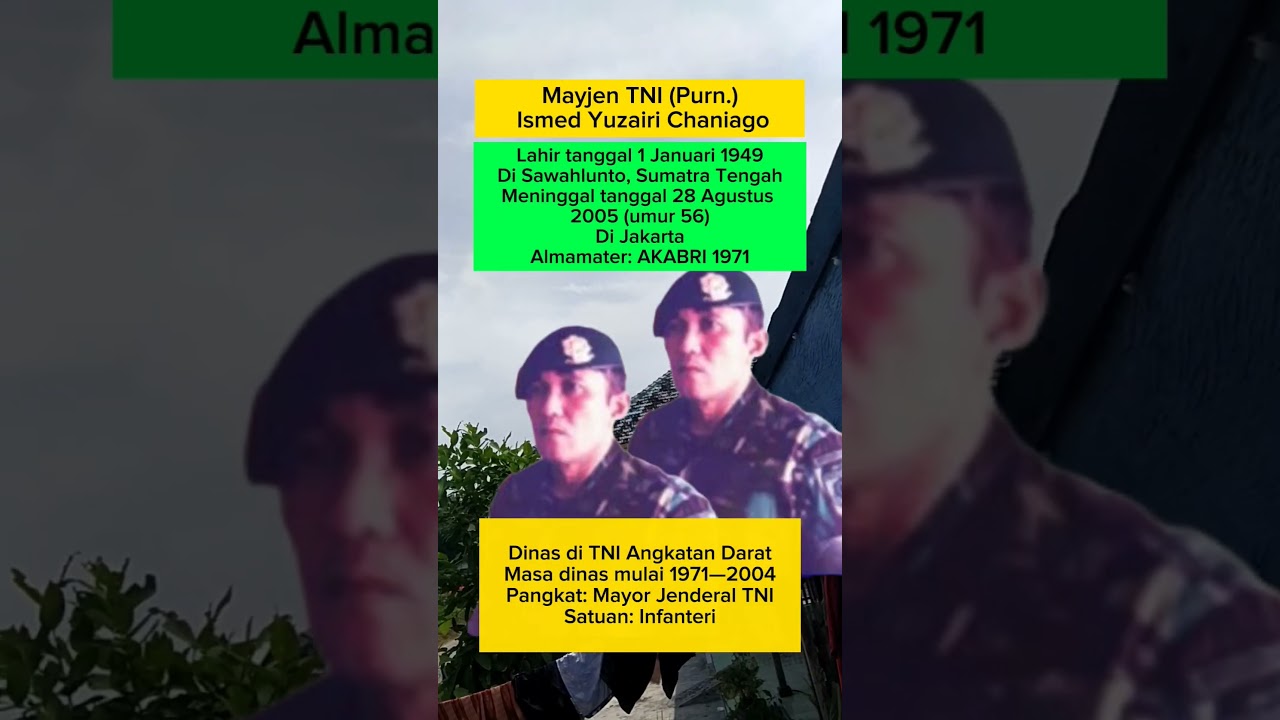 Biodata Mayjen TNI (Purn.) Ismed Yuzairi Chaniago