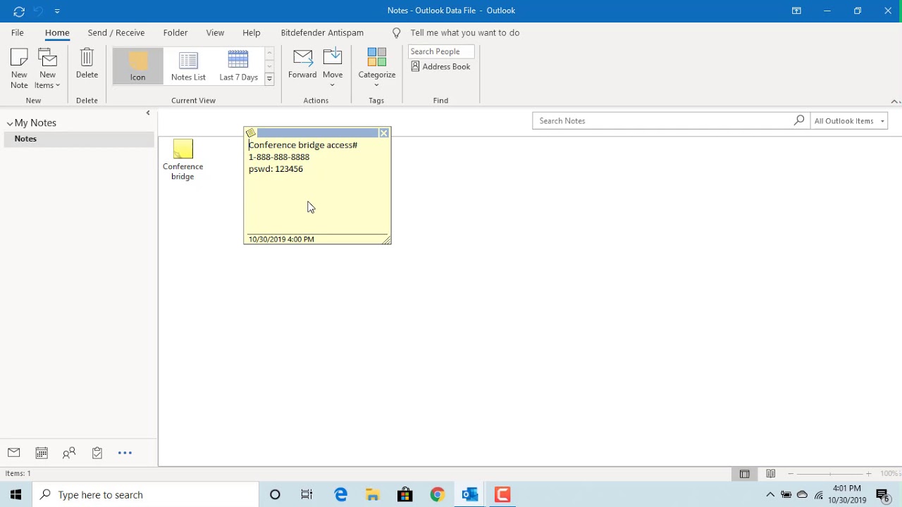 How Create Manage Notes in Outlook - Office 365 -