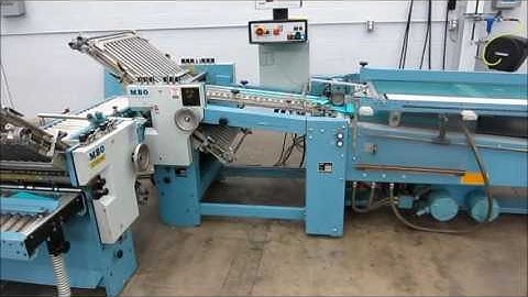 MBO B123 C Continuous Feed Paper Folder w 8 Page Unit, 16 Page Unit, and Roll Away Stacking Unit