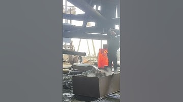 Punching and drilling circular iron columns| Amazing heavy duty forge video