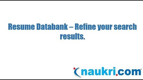 How to refine your search results in Naukri