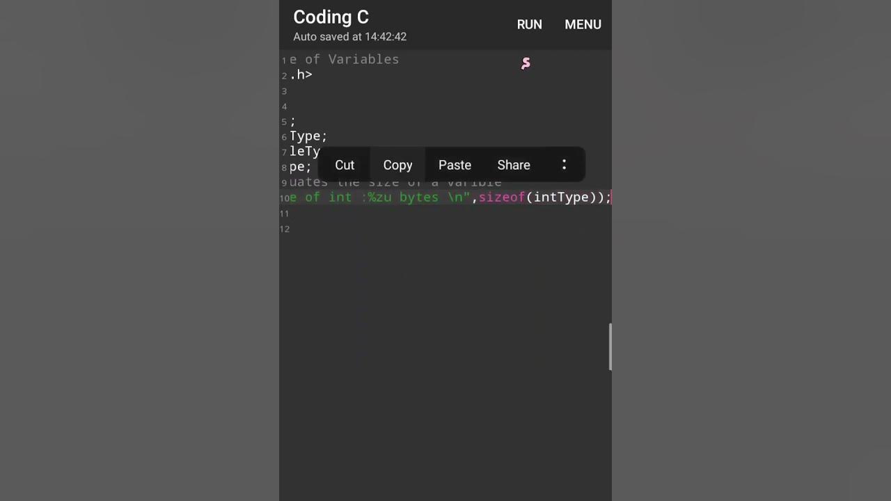 52 C Program to Find the Size of int, float, double and char c
