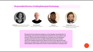 Responsible Practice: Crafting Emergent Technology | Creative Tech Week
