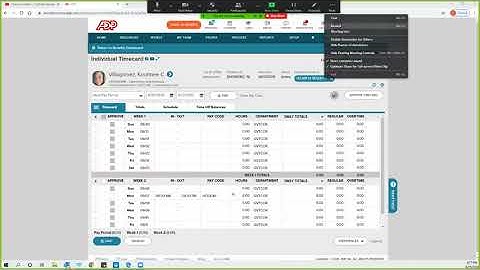 How to log your lunch in ADP web browser