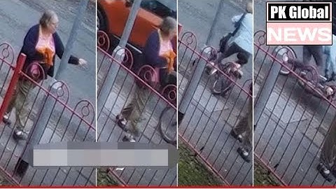 Moment pedestrian swears at a cyclist before she