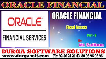 Oracle Financial||online training||Fixed Assets Part-9 by SaiRam