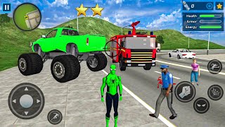 Spider Rope Hero Ninja Gangster Crime Vegas City #8 -  Monster and Fire Truck - Android Gameplay screenshot 4