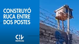 LA PINTANA | Hombre se construyó una ruca entre dos postes de luz - CHV Noticias
