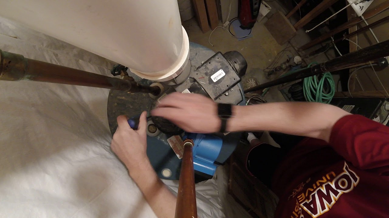 Replacing power vent blower assembly on a Rheem gas water heater - YouTube
