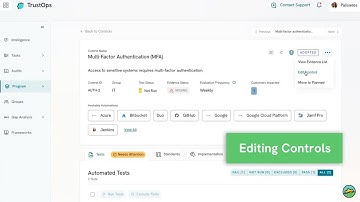 How can you edit controls in your TrustCloud compliance program?