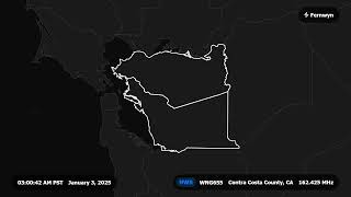 NOAA Weather Radio · WNG655 Contra Costa County, California · Broadcast Cycle · 01/03/25