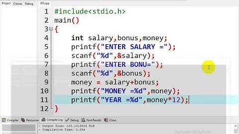 c ws41 เขียนโปรแกรมคำนวณเงินเดือน ตัวอย่างที่ 2 กระบวนการ Input Process Output