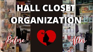HALL CLOSET ORGANIZATION | MY HALL CLOSET MAKEOVER &amp; ORGANIZATION IDEAS USING DOLLAR TREE ITEMS