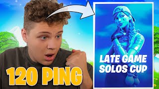 I Competed In The LATE GAME SOLO Tournament on 120 PING! (Fortnite Competitive)