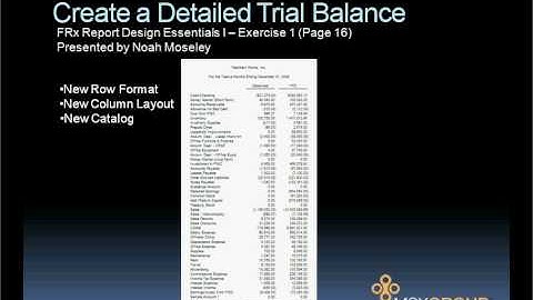 Microsoft FRx Report Design Essentials I Exercise 1 - Detailed Trial Balance