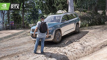 GTA V: 🚞 Mountain & Forest Realistic Off-Road GAMEPLAY with 4K Ray Tracing Graphics Mod!