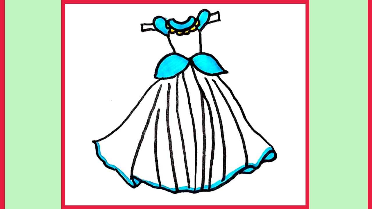 How to draw a beautiful girl dress Draw a dress Princess dress