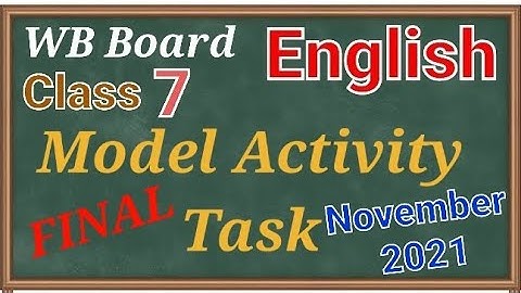 Class 7,English, Model Activity Task, November 2021 #wbbse #english #education #westbengalboard