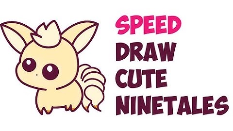Speed Drawing Ninetales from Pokemon (Cute / Kawaii / Chibi) Easy Step by Step Drawing for Beginners