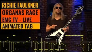 RICHIE FAULKNER - ORGANAS RAGE - LIVE ON EMG TV - Guitar Tutorial - Animated Tab chords