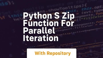 python s zip function for parallel iteration
