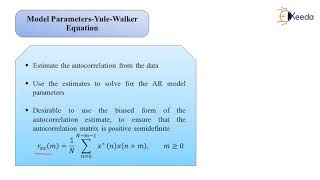 Model Parameters Yule Walker Equation