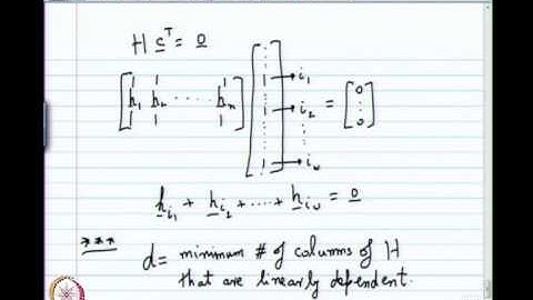 Mod-01 Lec-04 Minimum Distance of Codes