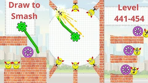 Draw to Smash gameplay walkthrough. Level 441 - 454. #drawtosmash