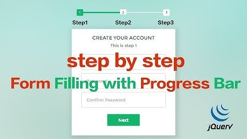 Step by Step Form Filling with Progress Bar using jQuery and CSS3