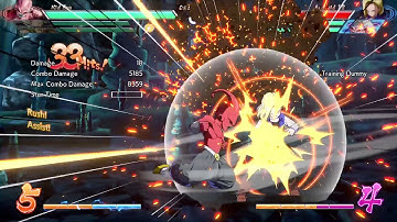 Dragon Ball FighterZ - Kid Buu + Bardock/Vegeta (assists) 6.4k 1-bar corner combo