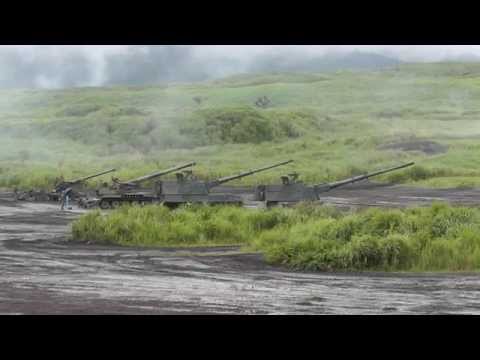 富士山を描く自衛隊の超神業射撃！miracle shot of japan self-defense forces