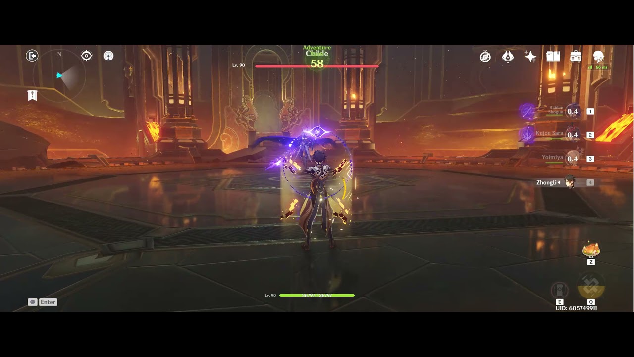 Yoimiya vs. Childe Boss - Easy Mode - Auto Mode