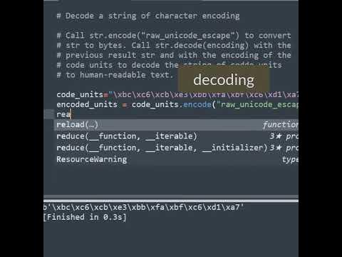 How to decode a string of character encoding code units in Python - YouTube
