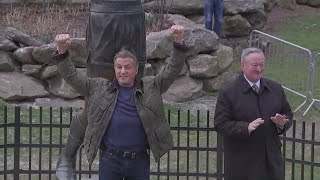 WEB EXTRA: Sylvester Stallone Visits Rocky Statue, Greets Cheering Fans