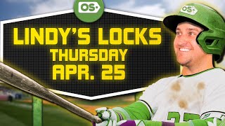 MLB Picks for EVERY Game Thursday 4/25 | Best MLB Bets & Predictions | Lindy's Locks screenshot 1