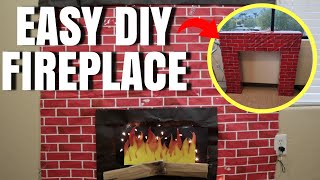 HOW TO MAKE A EASY FAKE FIREPLACE FOR CHRISTMAS *Easy DIY*