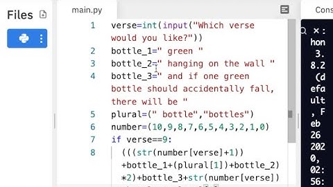 Ten Green Bottles in Python- Tutorial 2- Printing the lyrics.